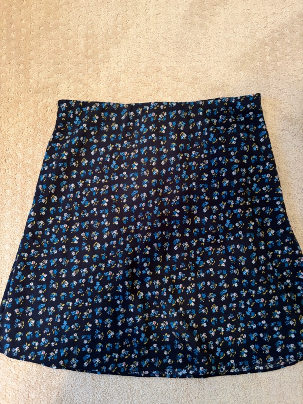 Madewell Navy Blue Floral Layton Skirt